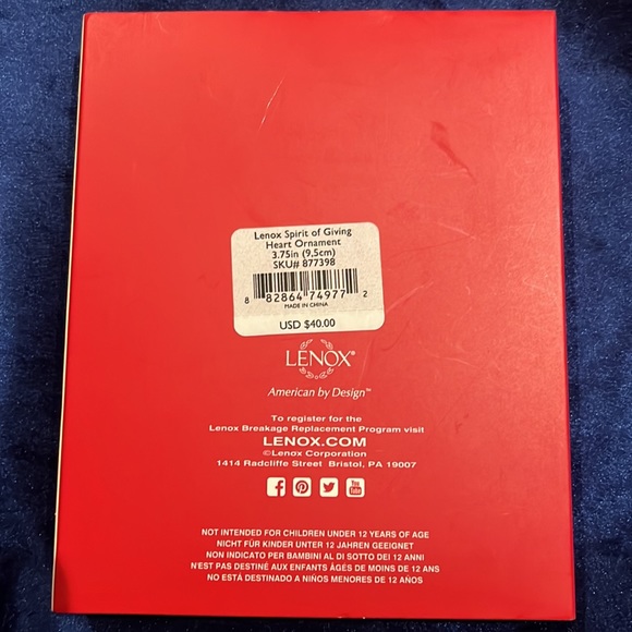 NIB Lenox 2017 Porcelain Spirit Of Giving Heart New in original Box - Picture 11 of 13